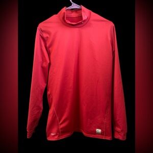 Nike Shirt Men's XL Red Long Sleeve Gym Dri Fit Workout Casual Crew Neck Fitted